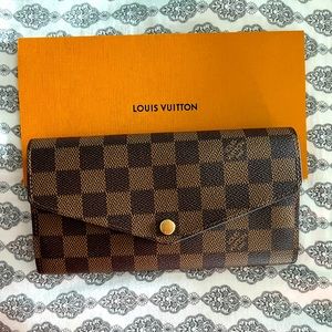 Authentic Louis Vuitton Damier Ebene Sarah wallet